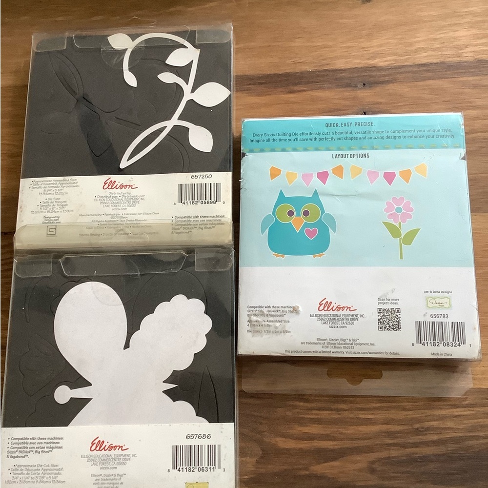 Lot of 5 Sizzix Bigz Die Troquel Set - Floral Owl and Butterflies Designs EUC - Picture 3 of 15